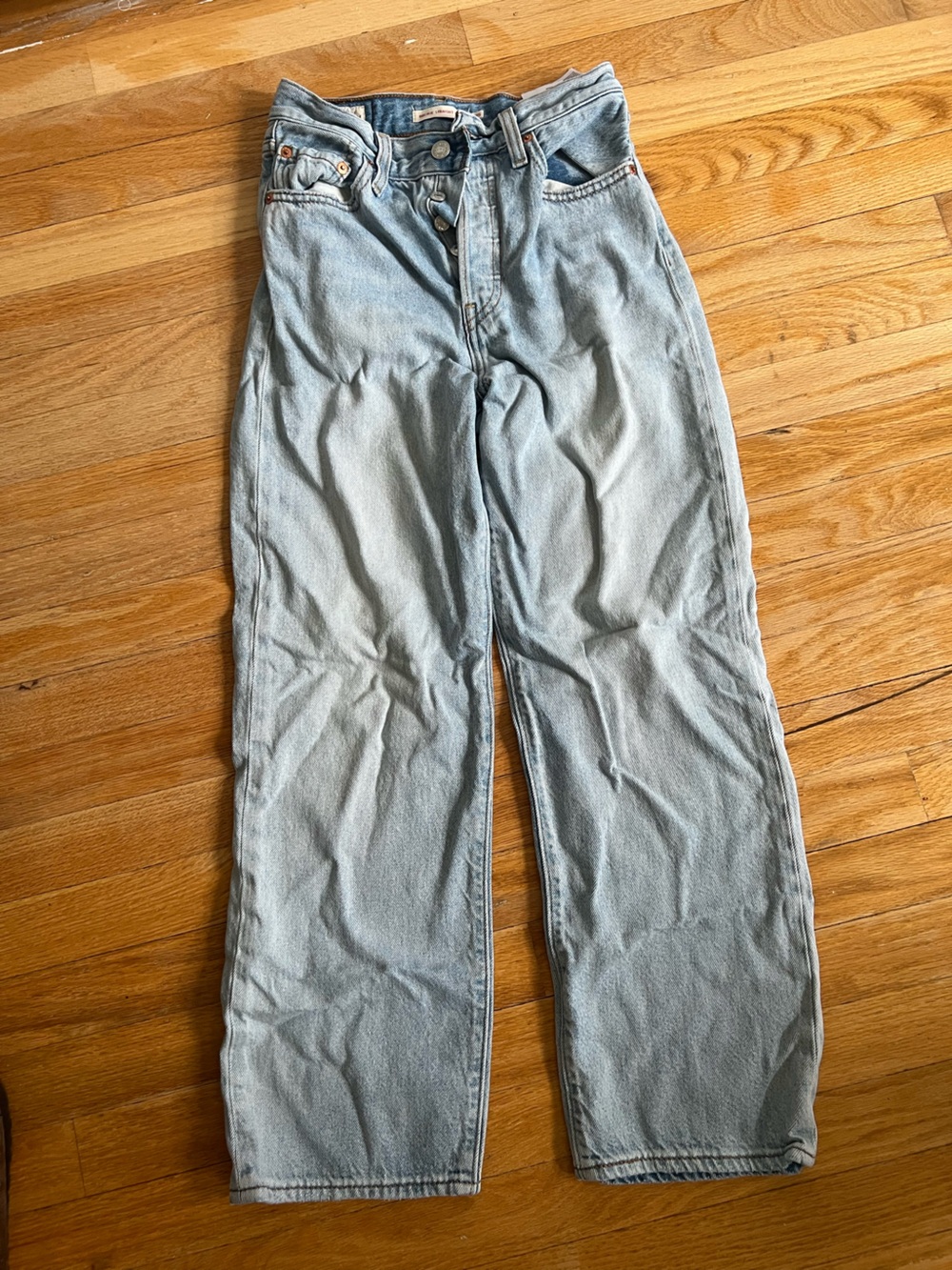Levi’s Ribcage Straight Ankle Light Wash Denim Jeans 25